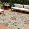 Edge Collections - 8' x 10' - Brown - Floral Area Rug Washable Indoor and Outdoor Use - 1 Piece